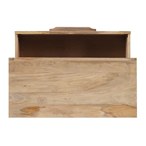 Powell Natural Rattan and Gold Base 3 Danika, Three Drawer Cabinet, Brown Powell