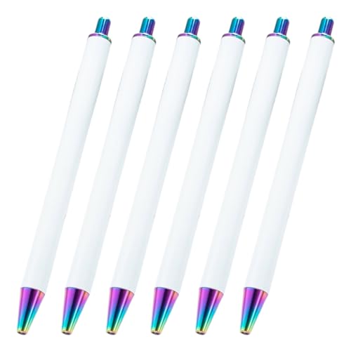 PLCPDM 6Pcs Retractable Ballpoint Pen for Heat Transfer, Sublimation Pen Blank, Heat Transfer Ballpoint Pen, 1 Count (Pack of 1) PLCPDM