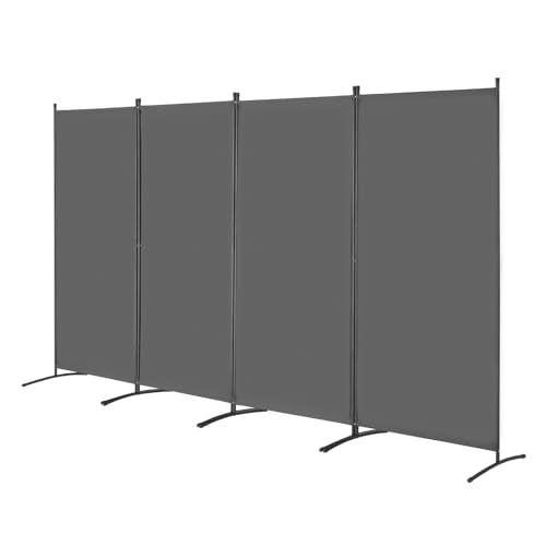 VEVOR Room Divider, 4 Panel Room Divider, Folding Privacy Screen and Portable Partition Divider for Room Separation, Freestanding Room Partitions for Office, Bedroom, Study, Grey VEVOR