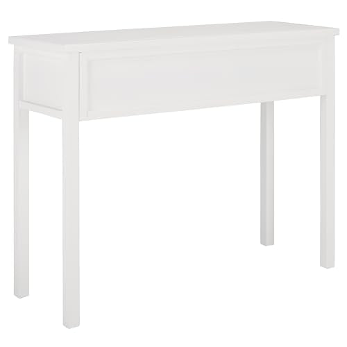 SAFAVIEH Home Collection – Cindy White Console Table with Three Drawers, French Farmhouse Storage Console, Tapered Leg Design (AMH6568C) SAFAVIEH