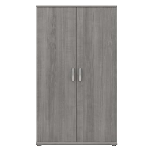Bush Business Furniture Universal Tall Storage Cabinet with Doors and Shelves, Platinum Gray Bush Business Furniture