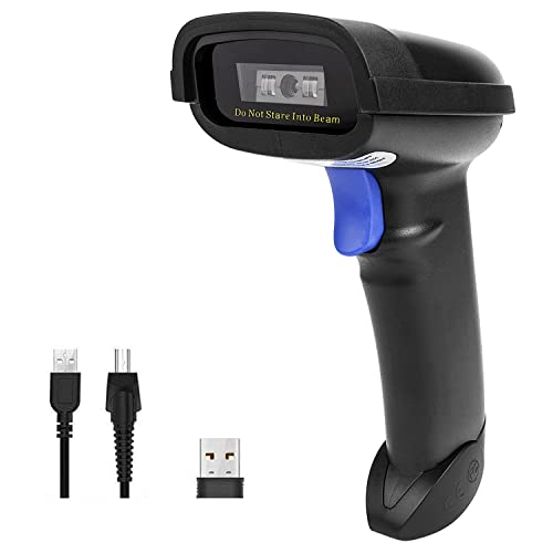 NETUM Bluetooth Barcode Scanner, Compatible with 2.4G Wireless & Bluetooth Function & Wired Connection, Connect Smart Phone, Tablet, PC, CCD Bar Code Reader Work with Windows, Mac,Android (NT-1228BC) NETUM