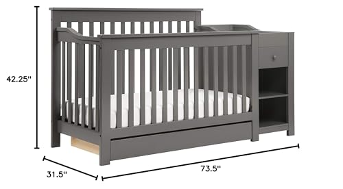 DaVinci Piedmont 4-in-1 Convertible Crib and Changer Combo in Slate DaVinci