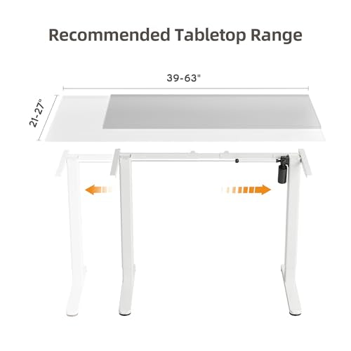 Claiks Standing Desk Frame, Electric Stand Up Desk Legs Frame Workstation Up to 63",C-Shaped Adjustable Standing Computer Desk for Home and Office, (White Frame only) Claiks