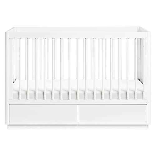 Babyletto Bento 3-in-1 Convertible Storage Crib with Toddler Bed Conversion Kit in White, Undercrib Storage Drawers, Greenguard Gold Certified babyletto