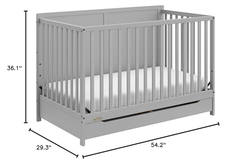 Graco Melrose 5-in-1 Convertible Crib with Drawer (Pebble Gray) Graco