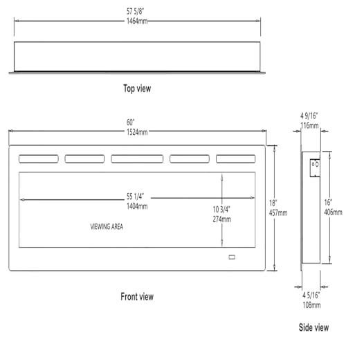 Klysiora Smart Electric Fireplace with Remote Control & Alexa/WiFi, 60 Inch Wall Mount/in Wall Recessed Insert Black Electric Fireplace-13+12 Realistic Ember Color/Flame Options,1500W Heater Klysiora