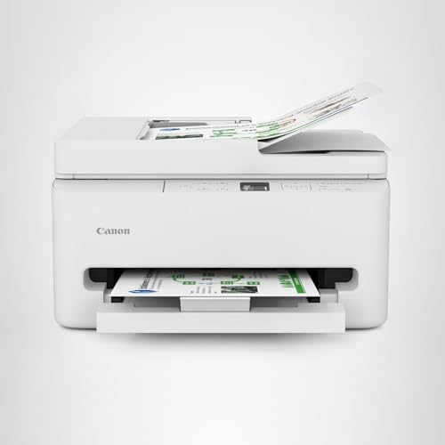 Canon PIXMA TR7120 Wireless Color Inkjet Printer for Duplex Printing, White – Home Printer with Copier/Scanner, Auto Document Feeder, Compact Design, Intuitive Control Panel