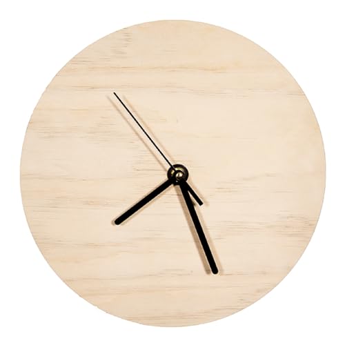 US Stock 20pcs Wood Wall Clock 7.9 inch Sublimation Blank Wooden Round Wall Clocks for Living Room Decor Heat Transfer Press Printing DIY CALCA