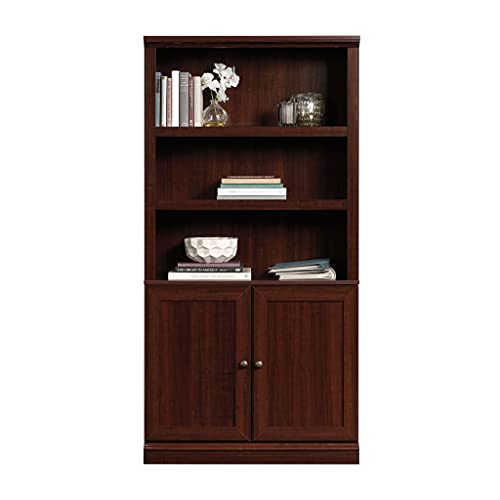 Sauder Select Cherry Storage Bookcase with Adjustable Shelves and Doors Sauder