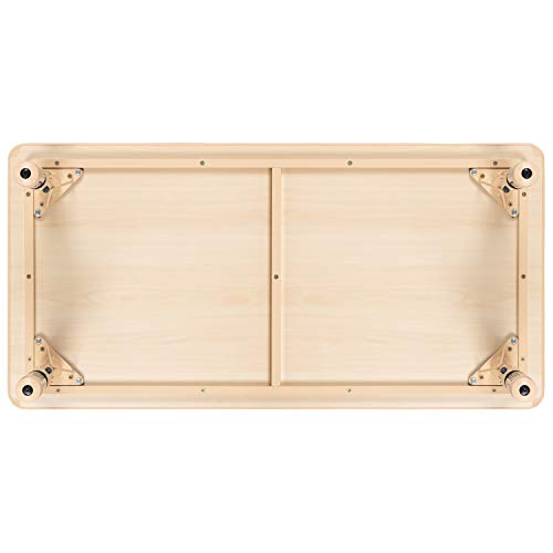 Flash Furniture Wren Adjustable Classroom Activity Table for School and Home, Plastic Activity Table for Kids, 23.625" W x 47.25" L, Natural Flash Furniture