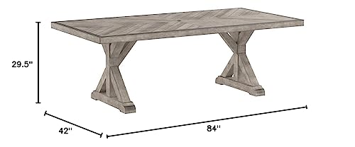 Signature Design by Ashley Beachcroft Modern Farmhouse Outdoor Dining Table with Porcelain Top, Beige Signature Design by Ashley