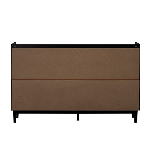 Walker Edison Blythe Mid-Century Modern Tray-Top Solid Wood 9-Drawer Dresser, 60 Inch, Black Walker Edison