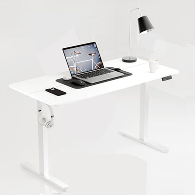 ERGOMAKER 43" Electric Standing Desk, Adjustable Height, Sit Stand Up Desk for Home Office & Computer Workstations, Memory Controller, White