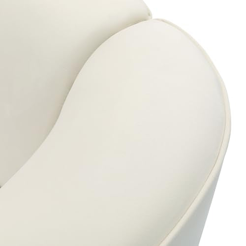 Christopher Knight Home 87.50" Curved 2 Seater Sofa, Upholstered Couch Chair, Soft Seating Lounge Sofa Chair, Floor Couch, Cozy Loveseat with Armrest, Reading Sofa for Living Room, Home Rest, White Christopher Knight Home