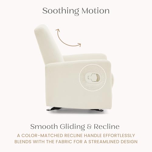 Delta Children Dove Recliner Chair – Manual Recliner with 2 Positions and Glide Motion - Greenguard Gold Certified, Pearl Boucle