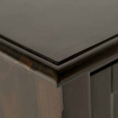 SIMPLIHOME Burlington SOLID WOOD 30 inch Wide Transitional Low Storage Cabinet in Mahogany Brown for the Living Room, Entryway and Family Room SIMPLIHOME