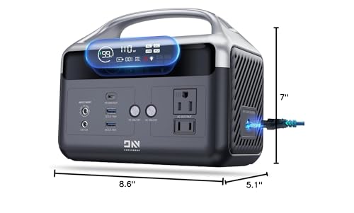 DaranEner Portable Power Station 56000mAh, 179.2Wh LiFePO4 Battery Backup w/ 2 300W (Peak 600W) AC Outlets, 1.5hrs Fast Charging, Power Bank for Hurricane Emergency/Outdoor Camping/RVs/Home Use DaranEner