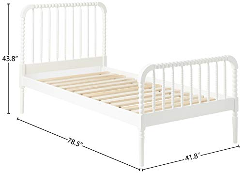 Coaster Home Furnishings Jones Country Farmhouse Wood Jenny Lind Bobbin Twin Size Open Frame Fully Slatted Platform Bed FrameWhite 400415T Coaster Home Furnishings