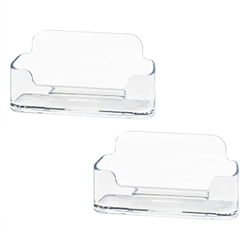 HSYMQ Acrylic Business Card Holder for Desk, Clear Plastic Business Cards Display Holders Stand, Fits 30-50 Business Cards HSYMQ
