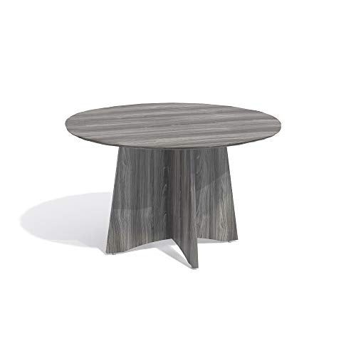 Mayline MNCR48LGS Medina Laminate Conference Table 48 Dia. x 29 1/2h Gray Steel Mayline