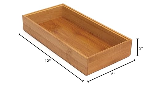 Lipper International 8185S Bamboo Wood Stacking Drawer Organizer Box, 6" x 12" Lipper International