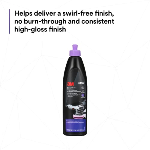 3M Perfect-It Random Orbital Polish, 34133, 1 Pint, Fast Cutting Polisher for Automotive Buffing & Polishing, High-Gloss Finish 3M