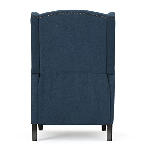 GDFStudio Christopher Knight Home Wescott Traditional Fabric Recliner, Navy Blue
