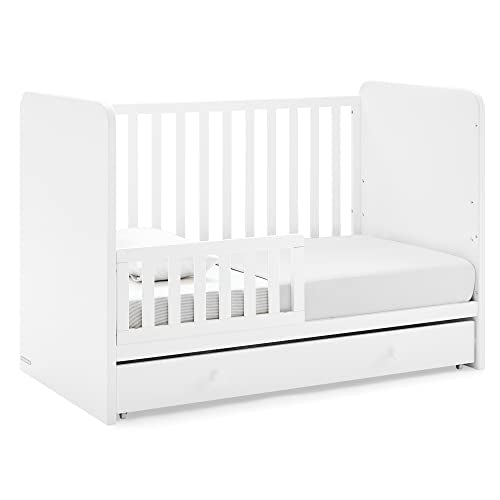 GAP babyGap Graham 4-in-1 Convertible Crib with Storage Drawer - Greenguard Gold Certified, Bianca White Delta Children