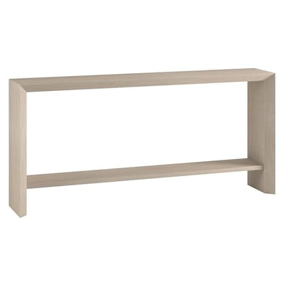 Henn&Hart 64" Wooden Rectangular Console Table Entryway Table, Sofa Table with Wooden Storage Shelf for Entryway, Living Room, Couch, Hallway, or Office, Beech White