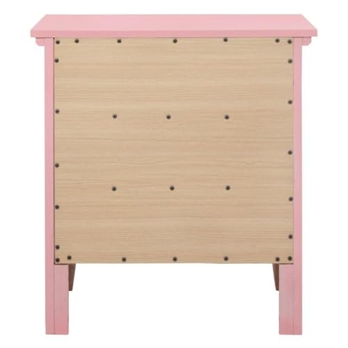 Glory Furniture Hammond 3 Drawer Nightstand in Pink Glory Furniture