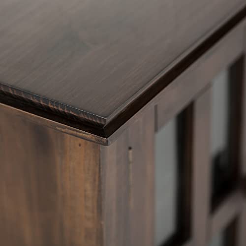 SIMPLIHOME Artisan SOLID WOOD 72 Inch Wide Transitional TV Media Stand in Natural Aged Brown for TVs up to 80 Inch, For the Living Room and Entertainment Center SIMPLIHOME