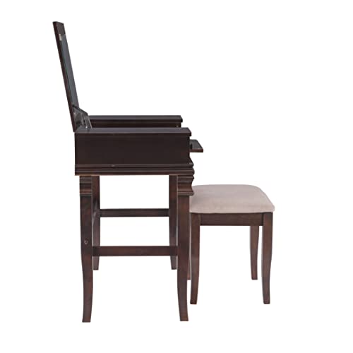 Linon Angela Walnut Vanity Set,30" x 36" x 18" Linon