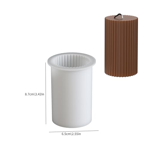2 Pack Pillar Gear Shape Column Candle Resin Mold - Resin Casting Silicone Molds for Home Decor & Candle Making Wave Spiral Mold