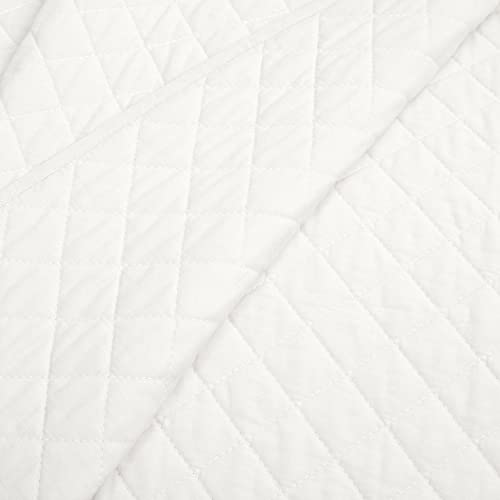 Lush Decor Ava Quilt Diamond Pattern Solid 2 Piece Oversized Bedding Blanket Bedspread Set - Twin-XL - White Lush Decor