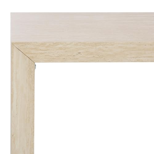 SAFAVIEH Home Collection - Woodrow Faux Travertine Console Table, Minimalist Modern Entryway Accent (CNS7005B) SAFAVIEH