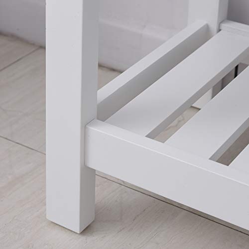 HOMCOM White Freestanding Tall Bathroom Storage Cabinet with Shelves HOMCOM