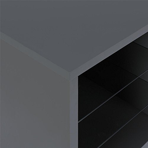 Ameriwood Home Lumina Fireplace TV Stand for TVs up to 70 Inch, Replaceable Electric Fireplace Insert Heater, Remote Control, Timer, Color Changing LED Lights, Crystal Ember Flames, Graphite Gray Ameriwood Home