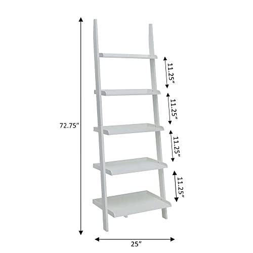 Convenience Concepts French Country Bookshelf Ladder, White Convenience Concepts