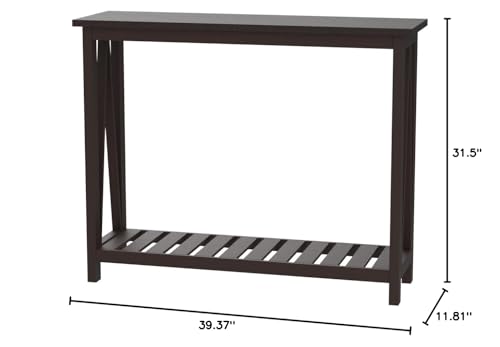 ChooChoo Farmhouse Console Table, Rustic Vintage Narrow Sofa Table for Entryway, Living Room, Hallway, 40 Espresso ChooChoo