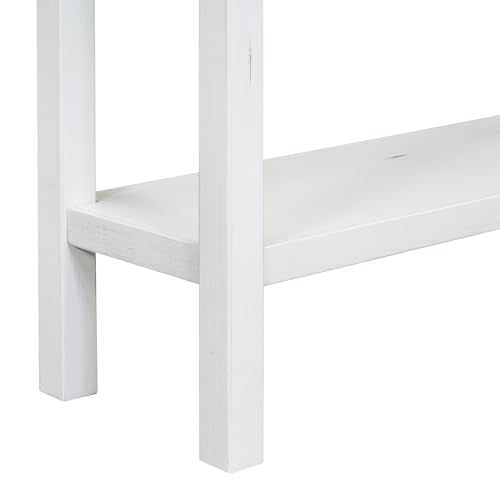 Merax Long Entryway Table with Storage Drawers and Bottom Shelf, 60" Farmhouse Narrow Console Table Sofa Table for Entryway, Antique White Merax