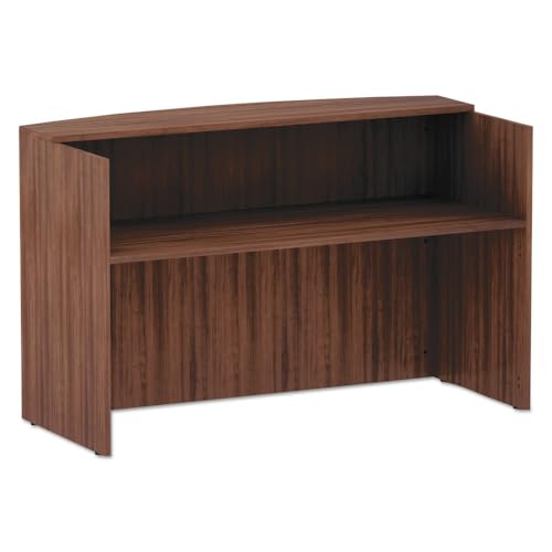 Alera Alera Valencia Series Reception Desk with Transaction Counter, 71" X 35.5" X 42.5", Modern Walnut