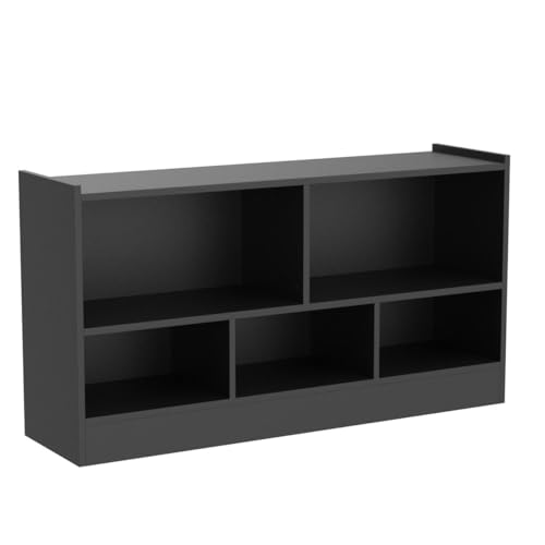 Tangkula 5-Cube Grey Open Bookshelf - Versatile 2-Tier Wooden Storage for Home and Kids Tangkula