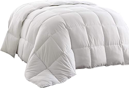 Chezmoi Collection All Season Down Alternative Comforter - Plush Microfiber Fill - Box Stitch Quilted - Duvet Insert with Corner Tabs (Oversized King, White) Chezmoi Collection