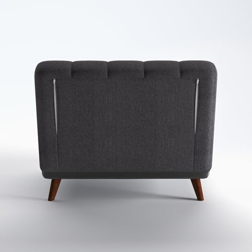 Artdeco Home 40" W Convertible Futon Chair with Matching Pillow(s) for Small Space Living Room and Apartment (03 Charcoal) A Artdeco Home
