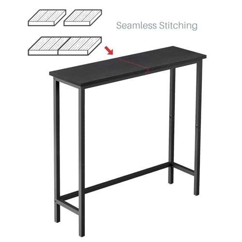 HollyHOME Narrow Console Table, 29.5" Slim Entryway Table, Sofa Stand, Hallway Shelf for Hallway, Bedroom, Living Room, Foyer, Black HollyHOME