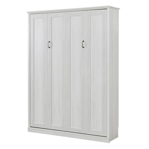 Harper & Bright Designs Queen Size Murphy Bed, Wood Queen Wall Bed Cabinet Bed, Rustic White Harper & Bright Designs