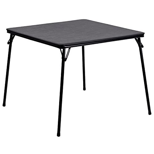 Flash Furniture Madison 5-Piece Folding Card Table and Chairs Set, Portable Event Table and Chairs Set, Black Flash Furniture