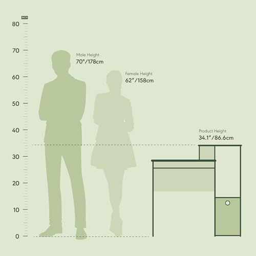 Furinno Econ Multipurpose Home Office Computer Writing Desk, White/Black Furinno