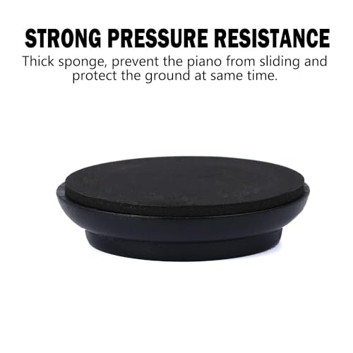 FameFame Solid Wood Piano Caster Piano Leg Floor Protectors, 3-Pack Grand Piano Caster Cups with Non-Slip & Anti-Noise Foam (Black) FameFame